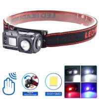 Ліхтар налобний 6541-3030+SMD(WHITE+RED+BLUE), Motion Sensor, Li-Ion акумулятор, ЗУ Type-C, кліпса, магніт Ліхтар налобний 6541-3030+SMD(WHITE+RED+BLUE), Motion Sensor, Li-Ion акумулятор, ЗУ Type-C, кліпса, магніт