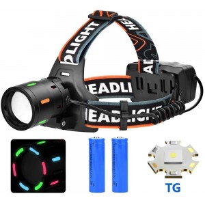 Ліхтар налобний NIGHT VISION FLUORESCENCE BL-T207-TG, 1 режим, 2x18650, ЗП Type-C, zoom Ліхтар налобний NIGHT VISION FLUORESCENCE BL-T207-TG, 1 режим, 2x18650, ЗП Type-C, zoom