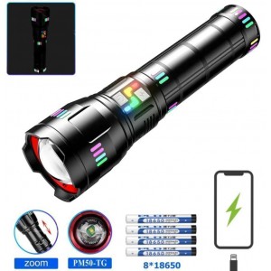 Ліхтар NIGHT VISION FLUORESCENCE KEZU G02/AK177D-WHITE LASER LED PM60-TG, 8x18650 3.7V, power bank, ЗУ Type-C, zoom Ліхтар NIGHT VISION FLUORESCENCE KEZU G02/AK177D-WHITE LASER LED PM60-TG, 8x18650 3.7V, power bank, ЗУ Type-C, zoom