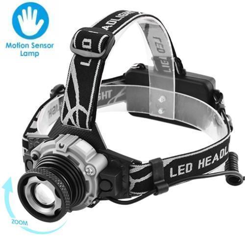 Ліхтар налобний Police W002-XPE, Motion Sensor, 2x18650, zoom, ЗУ microUSB, Box