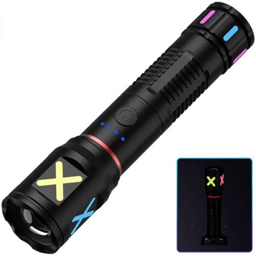 Ліхтар PLD-CA166-3 1 РЕЖИМ WHITE LASER LED PM10-TG, 1х18650, індикація заряду, ЗУ Type-C, zoom, Box