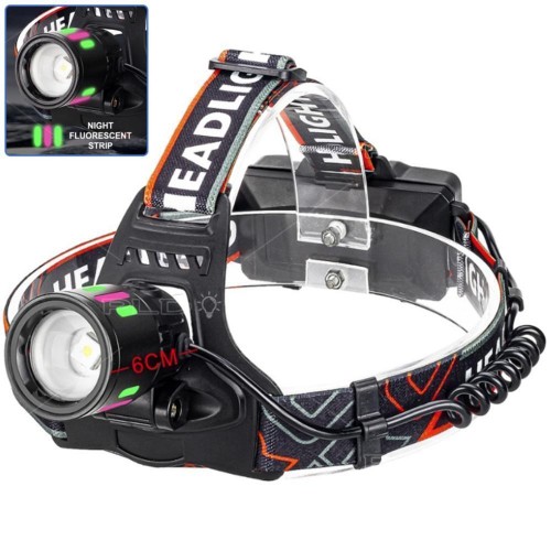 Ліхтар налобний NIGHT VISION FLUORESCENCE 8083 1 РЕЖИМ  WHITE LASER LED PM10-TG+COB, 2x18650, ЗУ Type-C, zoom