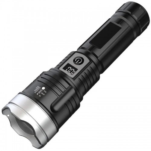 Ліхтар PLD-008 WHITE LASER LED PM10-TG, Li-Ion акумулятор, power bank, індикація заряду, ЗУ Type-C, zoom, Box