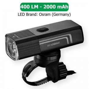 Велофара потужна LEADBIKE LD88-OSRAM 400LM, 2000mAh, waterproof, children lock, Li-Ion акумулятор, ЗУ Type-C Велофара потужна LEADBIKE LD88-OSRAM 400LM, 2000mAh, waterproof, children lock, Li-Ion акумулятор, ЗУ Type-C