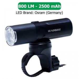 Велофара потужна LEADBIKE M02-OSRAM 800LM, 2500mAh, waterproof, children lock, Li-Ion акумулятор, ЗУ Type-C Велофара потужна LEADBIKE M02-OSRAM 800LM, 2500mAh, waterproof, children lock, Li-Ion акумулятор, ЗУ Type-C