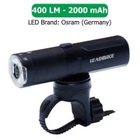 Велофара потужна LEADBIKE M03-OSRAM 400LM, 2000mAh, waterproof, children lock, Li-Ion акумулятор, ЗУ Type-C