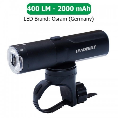Велофара потужна LEADBIKE M03-OSRAM 400LM, 2000mAh, waterproof, children lock, Li-Ion акумулятор, ЗУ Type-C