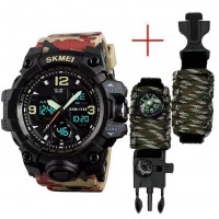 Годинники наручні 1155BAG SKMEI, RED CAMO + Ремінець PARACORD, GREEN CAMO, 18 мм Годинники наручні 1155BAG SKMEI, RED CAMO + Ремінець PARACORD, GREEN CAMO, 18 мм