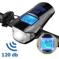 Велоліхтар з комп'ютером та сигналом XA-585-T6+2LED, виносна кнопка, Waterproof, Li-Ion акумулятор, ЗП microUSB