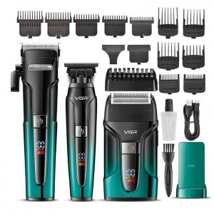 Комплект VGR 3 в 1 V-694 GREEN акумуляторна машинка для стриження (clipper), триммер та електробритва (шейвер) Комплект VGR 3 в 1 V-694 GREEN акумуляторна машинка для стриження (clipper), триммер та електробритва (шейвер)