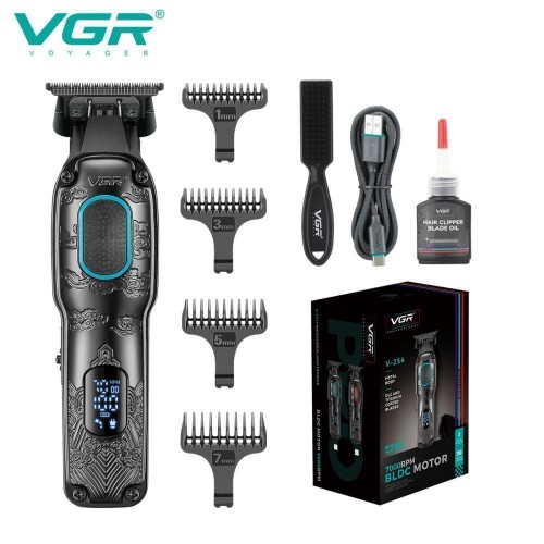 Тример VGR V-254 GREEN, 4 насадки, 7000 RPM, 2000 mAh, LED display