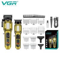 Комплект VGR 2 в 1 V-600&900 GOLD, акумуляторна машинка для стрижки (clipper) і тример, 10 насадок, LED display, 7000 RPM Комплект VGR 2 в 1 V-600&900 GOLD, акумуляторна машинка для стрижки (clipper) і тример, 10 насадок, LED display, 7000 RPM