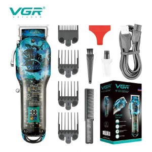 Акумуляторна машинка для стрижки (clipper) VGR V-685, 4 насадки, LED display Акумуляторна машинка для стрижки (clipper) VGR V-685, 4 насадки, LED display