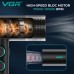 Фен професійний VGR V-401 RED, 40 рівнів обдування 70000 - 110000 RPM, 40 рівнів температури 60°C - 100°C, 3 насадки