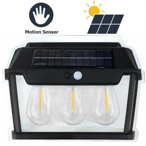 Ліхтар 999-38W вольфрамові лампи, Motion Sensor, 1х18650, сонячна панель