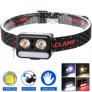 Ліхтар налобний 2069-XPG(white)+XPG(yellow)+5SMD(red), Motion Sensor, Li-Ion акумулятор, ЗУ Type-C Ліхтар налобний 2069-XPG(white)+XPG(yellow)+5SMD(red), Motion Sensor, Li-Ion акумулятор, ЗУ Type-C