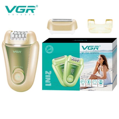 Епілятор VGR 2 в 1 V-758 GOLD, 2 насадки