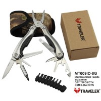 Багатофункціональний ніж (мультитул) з комплектом біт Traveler MT-609ID-8G 16см