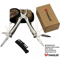 Багатофункціональний ніж (мультитул) Traveler MT-832ID-8G з комплектом біт 16,2 см