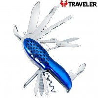 Багатофункціональний ніж Traveler з 11 інструментами K-5011-GSC Black/Blue Багатофункціональний ніж Traveler з 11 інструментами K-5011-GSC Black/Blue