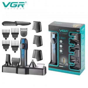 Набір для стриження VGR 13 в 1 V-173 BLUE, 13 насадок, LED display Набір для стриження VGR 13 в 1 V-173 BLUE, 13 насадок, LED display