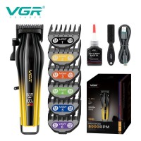 Акумуляторна машинка для стриження (clipper) VGRV-273 GOLD, 6 насадок, 8000 RPM, 3000 mAh, LED display