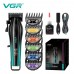 Акумуляторна машинка для стриження (clipper) VGRV-273 GREEN, 6 насадок, 8000 RPM, 3000 mAh, LED display
