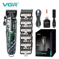 Акумуляторна машинка для стриження (clipper) VGR V-279 GREEN, 6 насадок, 9000 RPM, 2500 mAh, LED display Акумуляторна машинка для стриження (clipper) VGR V-279 GREEN, 6 насадок, 9000 RPM, 2500 mAh, LED display