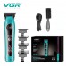 Тример VGR V-299 BLUE, 4 насадки, 9000RPM, 2000 mAh, 5 рівнів швидкості, LED display
