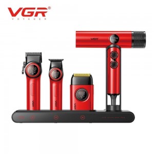 Комплект VGR STEPLERSS PRO 4 IN 1 RED, машинка для стрижки (Clipper), триммер, шейвер, фен Комплект VGR STEPLERSS PRO 4 IN 1 RED, машинка для стрижки (Clipper), триммер, шейвер, фен