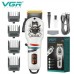 Акумуляторна машника для стриження (clipper) VGR V-699 WHITE, 4 насадки, LED display