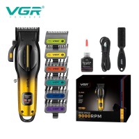 Акумуляторна машинка для стрижки (clipper) VGR V-026 GOLD, 6 насадок, 9000 RPM, LED display Акумуляторна машинка для стрижки (clipper) VGR V-026 GOLD, 6 насадок, 9000 RPM, LED display