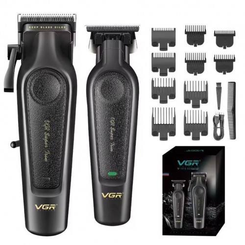 Комплект VGR 2 в 1 V-197&995, акумуляторна машинка для стрижки (clipper) та триммер