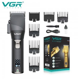 Акумуляторна машинка для стрижки (clipper) VGR V-280 BLACK, 6 насадок, LED display Акумуляторна машинка для стрижки (clipper) VGR V-280 BLACK, 6 насадок, LED display