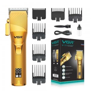 Акумуляторна машинка для стрижки (clipper) VGR V-280 GOLD, 6 насадок, LED display Акумуляторна машинка для стрижки (clipper) VGR V-280 GOLD, 6 насадок, LED display