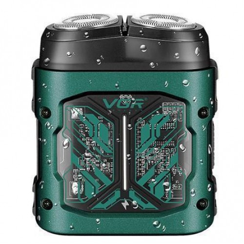 Електробритва VGR V-344 GREEN, роторна, 8000 RPM, IPX6