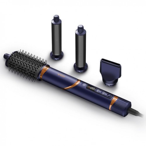 Фен-стайлер VGR 4 в 1 V-474 DARK BLUE, Professional, 4 насадки, 1400 Вт