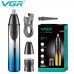 Тример VGR 2 в 1 V-619 BLUE, 2 насадки - триммер для носа, шейвер