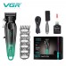 Акумуляторна машинка для стрижки (clipper) VGR V-662 GREEN, 7000 RPM, 6 насадок, LED display