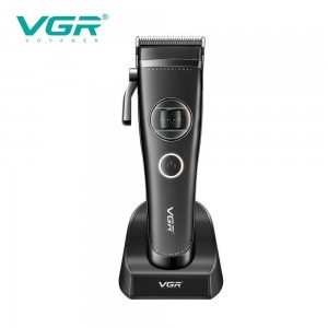 Акумуляторна машинка для стрижки (clipper) VGR V-880C BLACK, EXTERNAL ROTOR MOTOR, MIM BLADE, 11 насадок, док-станція Акумуляторна машинка для стрижки (clipper) VGR V-880C BLACK, EXTERNAL ROTOR MOTOR, MIM BLADE, 11 насадок, док-станція