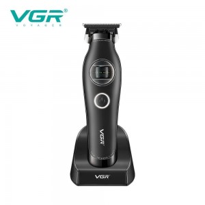 Тример VGR V-880T BLACK, EXTERNAL ROTOR MOTOR, MIM BLADE, 4 насадки, док-станція Тример VGR V-880T BLACK, EXTERNAL ROTOR MOTOR, MIM BLADE, 4 насадки, док-станція