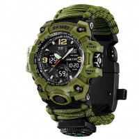 Годинники наручні 1155BAG SKMEI PARACORD, ARMY GREEN, Compass, термометр, свисток, кресало Годинники наручні 1155BAG SKMEI PARACORD, ARMY GREEN, Compass, термометр, свисток, кресало