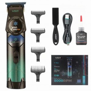 Тример VGR V-946 з технологією охолодження ICE TECHNOLOGY, 4 насадки, 8000 RPM, 3000 mAh, LED display Тример VGR V-946 з технологією охолодження ICE TECHNOLOGY, 4 насадки, 8000 RPM, 3000 mAh, LED display