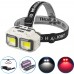 Ліхтар налобний HX-816S-2COB(White+Red), Motion Sensor, Waterproof, 1x18650, ЗП Type-C, Box