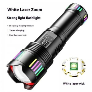 Ліхтар NIGHT VISION FLUORESCENCE C203-1 WHITE LASER LED GT-50W, 4x18650, power bank, ЗУ Type-C, zoom Ліхтар NIGHT VISION FLUORESCENCE C203-1 WHITE LASER LED GT-50W, 4x18650, power bank, ЗУ Type-C, zoom