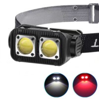 Ліхтар налобний K372/L-31-2COB(White+Red), Motion Sensor, Li-Ion акумулятор, індикація заряду, ЗП Type-C, Box
