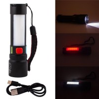 Ліхтар 611-TG+COB(White+Red), Li-Ion акумулятор, ЗУ Type-C, zoom
