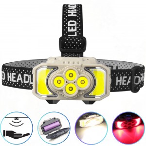 Ліхтар налобний HX-815S-4XPE+2COB(White+Red), Motion Sensor, Waterproof, 1x18650, ЗП Type-C, Box Ліхтар налобний HX-815S-4XPE+2COB(White+Red), Motion Sensor, Waterproof, 1x18650, ЗП Type-C, Box