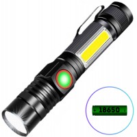 Ліхтар BL-502-T6+COB, 1x18650, магніт, затискач, zoom, ЗУ microUSB