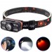 Ліхтар налобний WH-0188-XPE+SMD(White+Red), Motion Sensor, Li-Ion акумулятор, ЗП Type-C